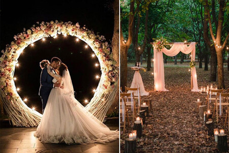 Látványos esküvői fénydekorációk