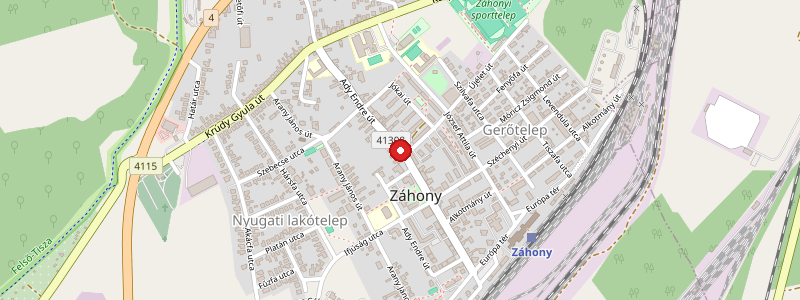 Záhony térképe